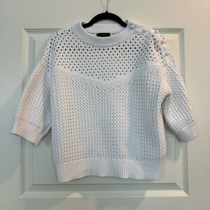 J. Crew White Textured Knit Sweater